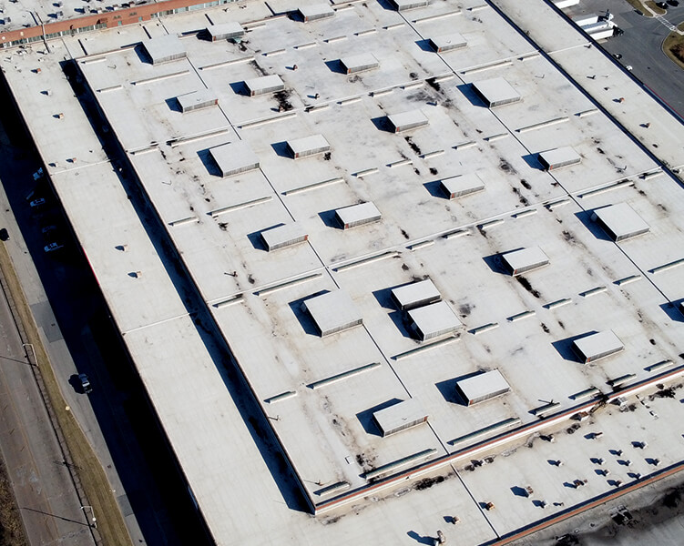 ariel view of the broening warehouse