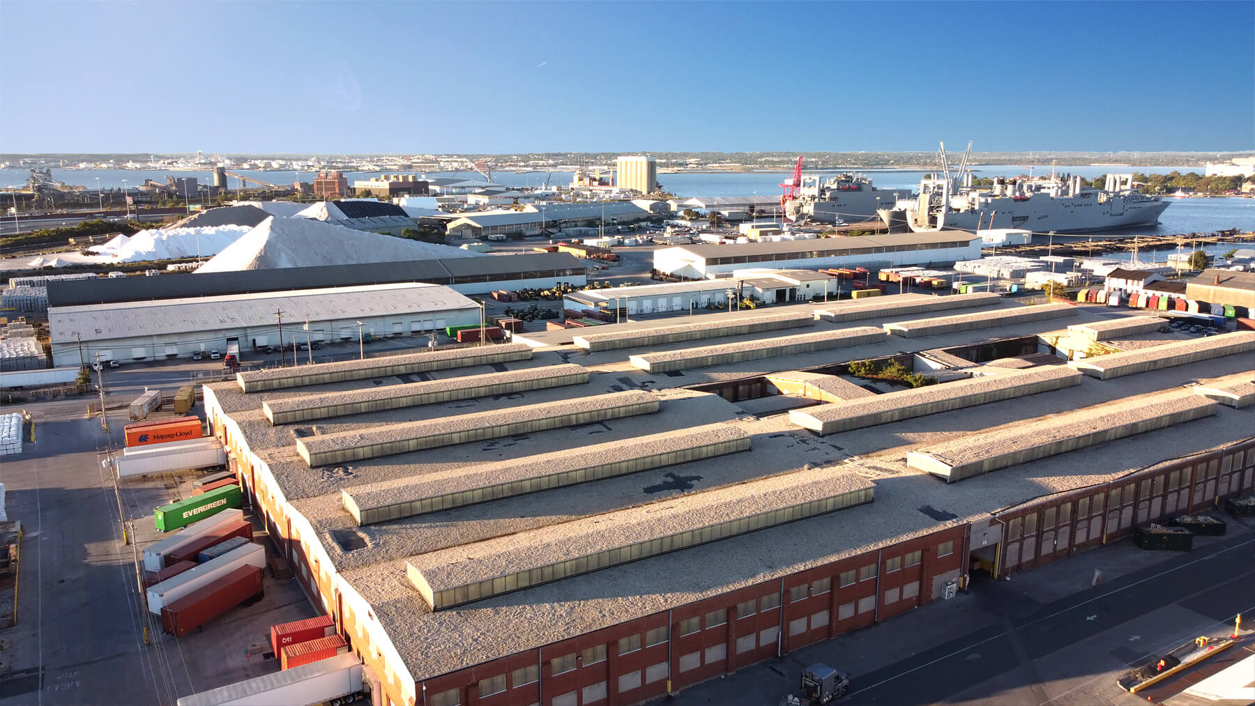 drone photography of higland ave warehouse in baltimore